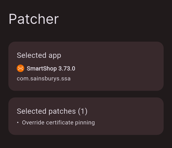 ReVanced Manager with the SmartShop APK loaded